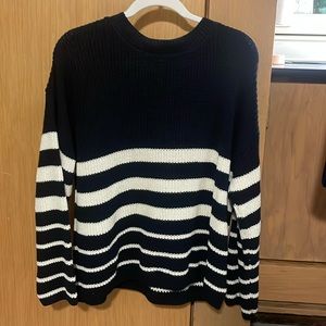Zara Blue and White Striped Sweater Size